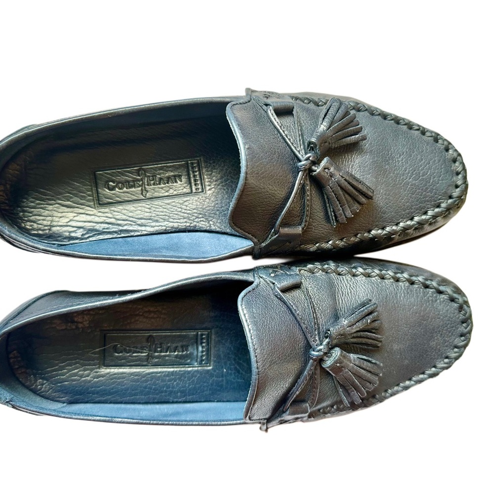 Cole Haan Farrah Navy Leather Tassel Loafers – Size 7B